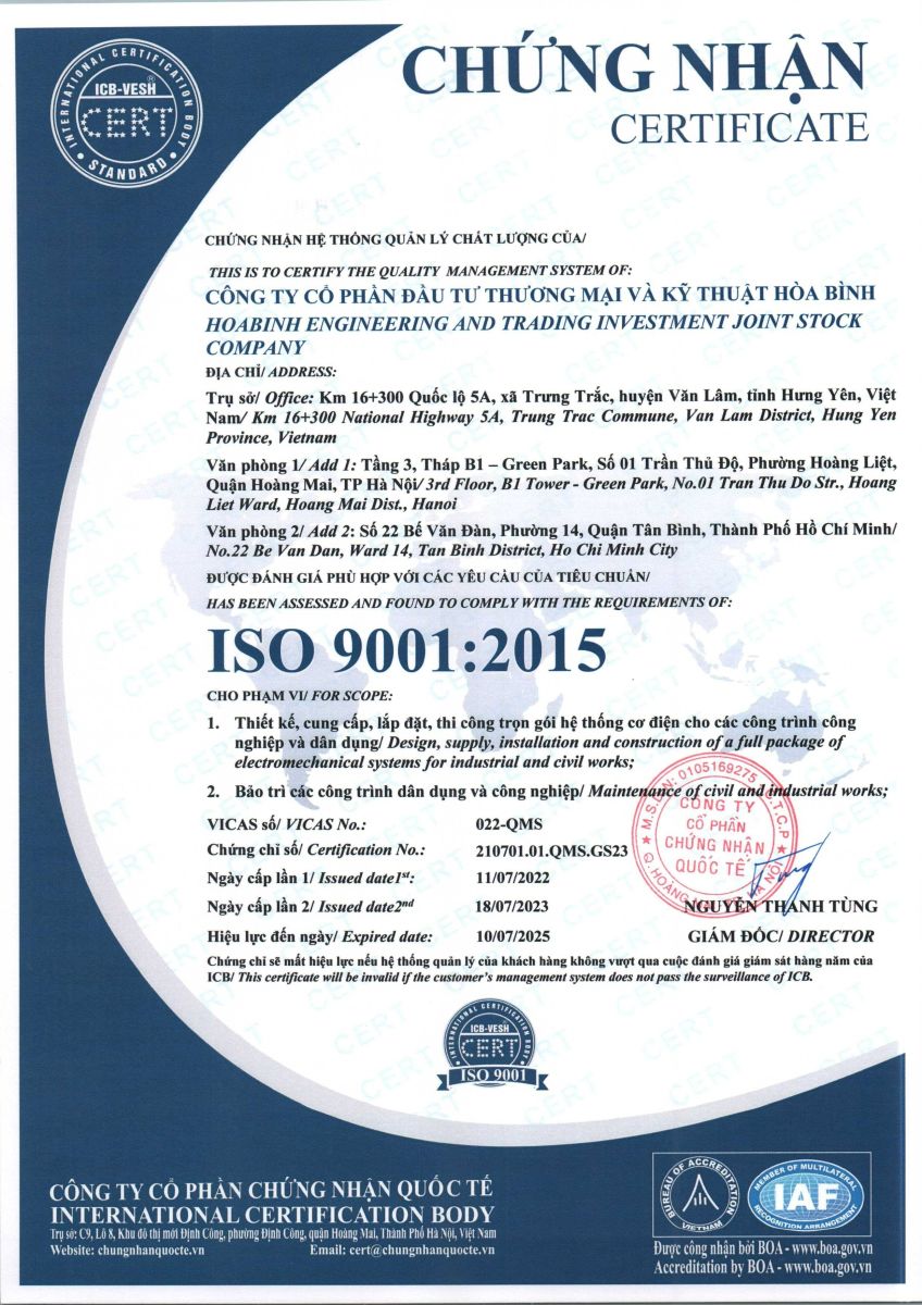 ISO certificate